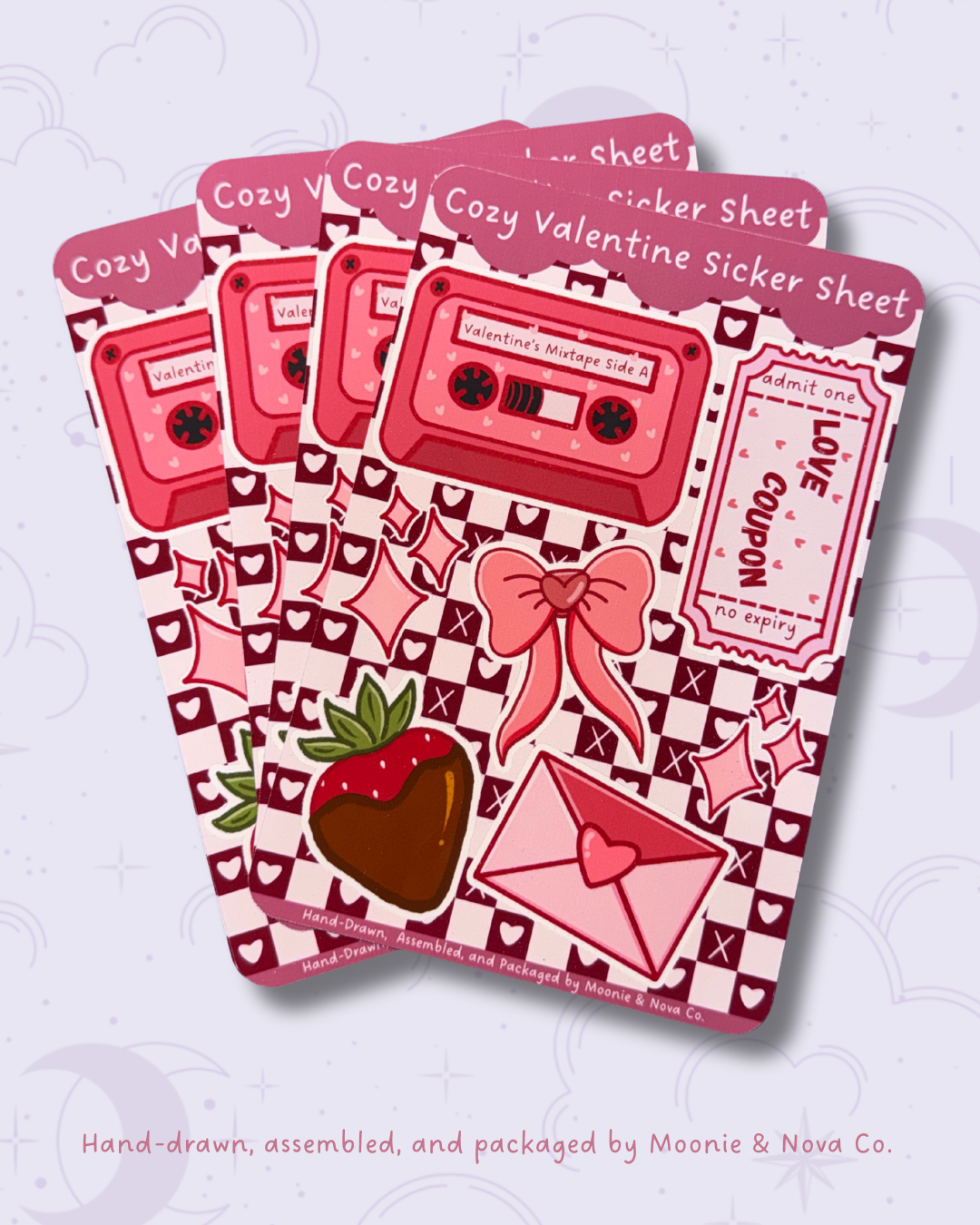 Planche de stickers Saint-Valentin douillette