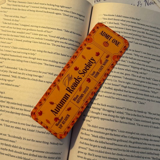 Autumn Reads Society Bookmark