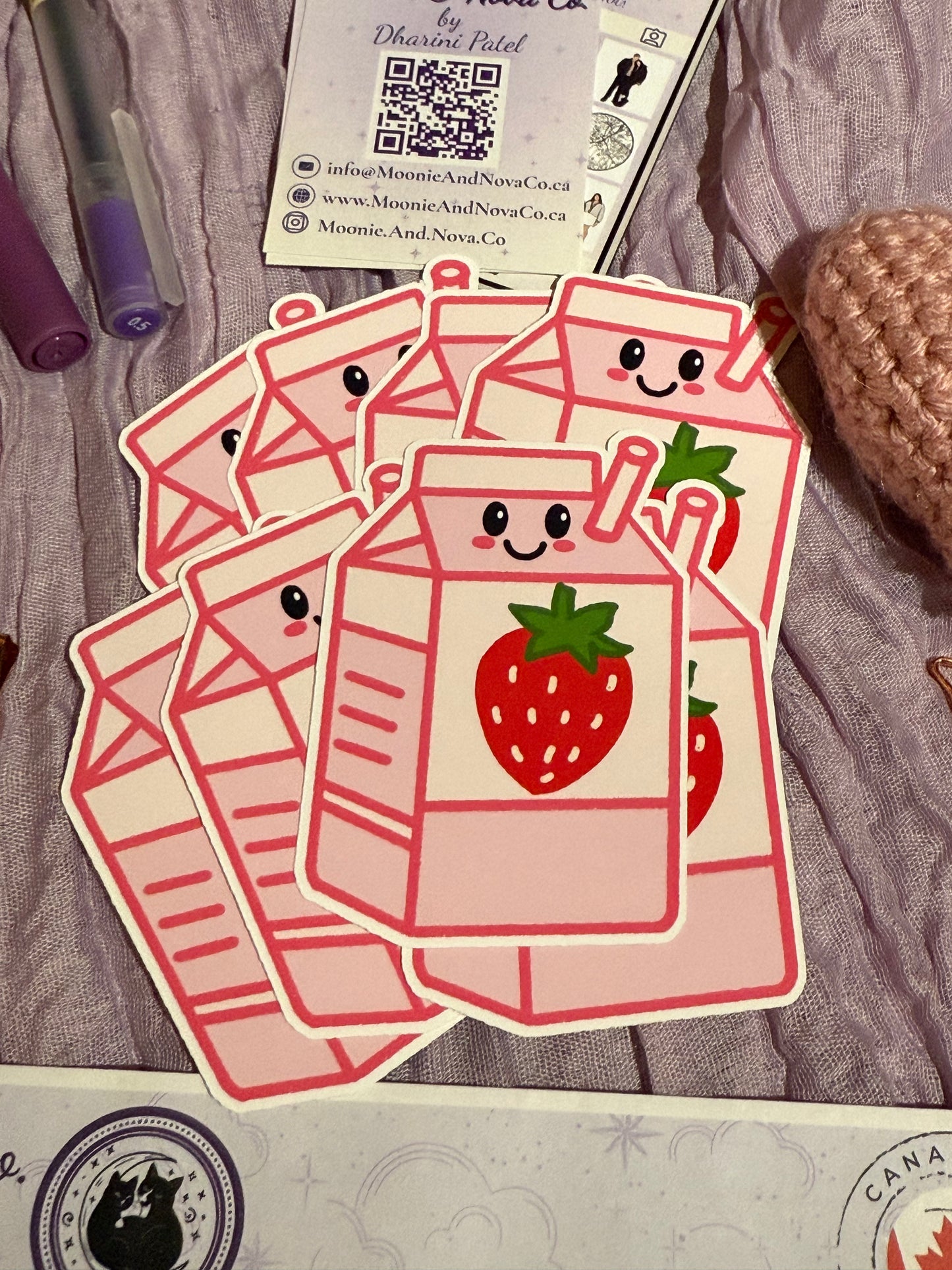 Kawaii Strawberry Milk Sticker