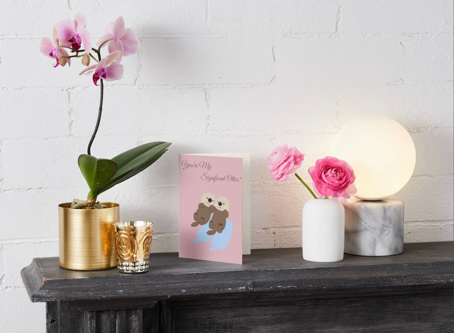 « Tu es ma loutre significative » – Carte d'amour mignonne avec un jeu de mots