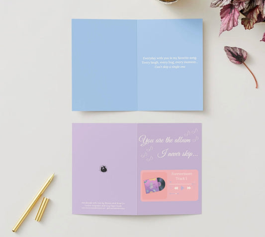 “You Are the Album I Never Skip” – Music Lover Romantic Card
