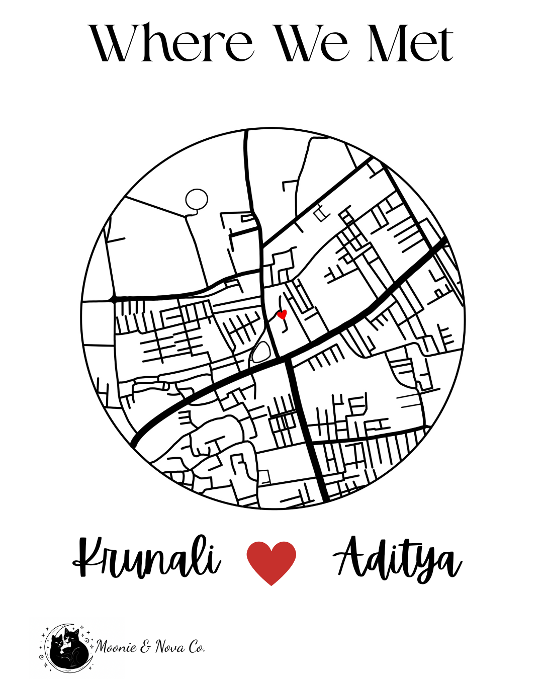"Where We Met" Map - Digital