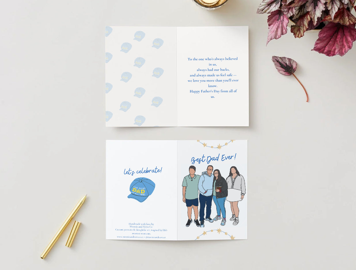 "Best Dad Ever!" – Custom Father's Day Portrait Card