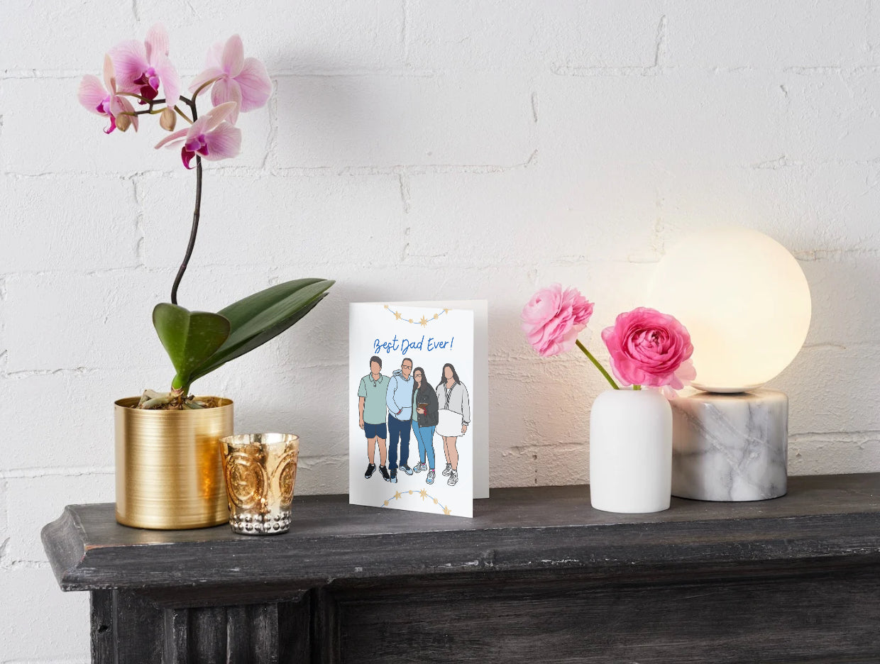 "Best Dad Ever!" – Custom Father's Day Portrait Card