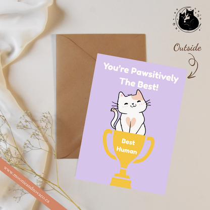 “You’re Pawsitively the Best!” – Cute Cat Appreciation Card