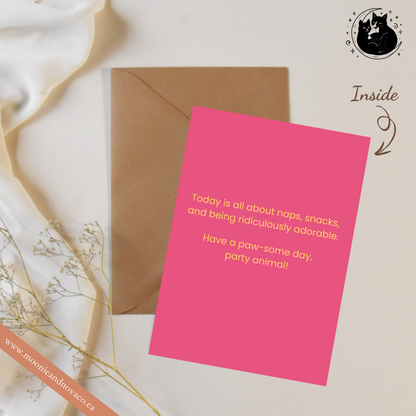 « C’est ton ronronniversaire !! » – Carte d’anniversaire humoristique avec un chat