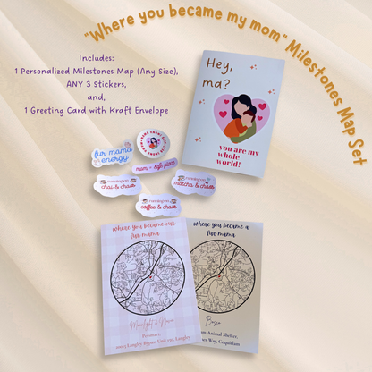 “Where you became my Mom” Milestone’s Map Gift Set