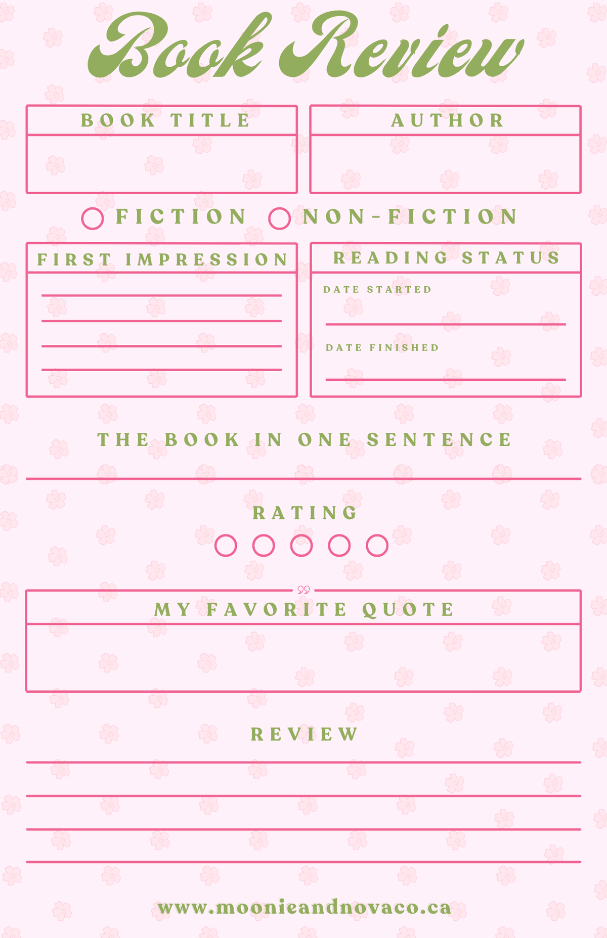 Book Review Pad