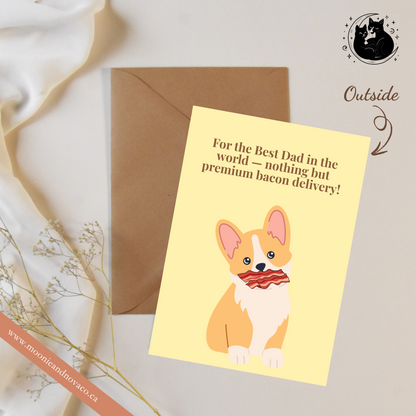 "For the Best Dad – Premium Bacon Delivery!" – Father’s Day Card