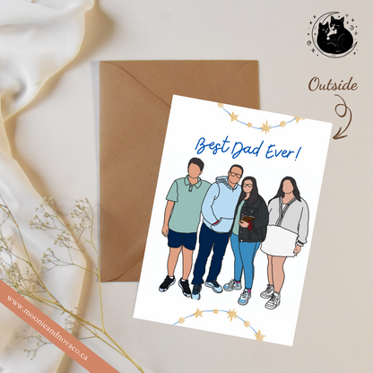 "Best Dad Ever!" – Custom Father's Day Portrait Card