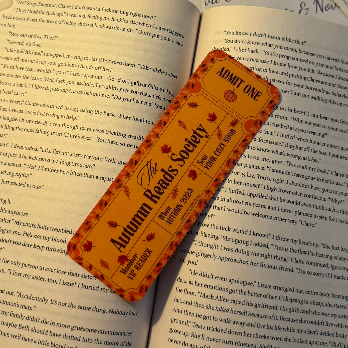 Autumn Reads Society Bookmark