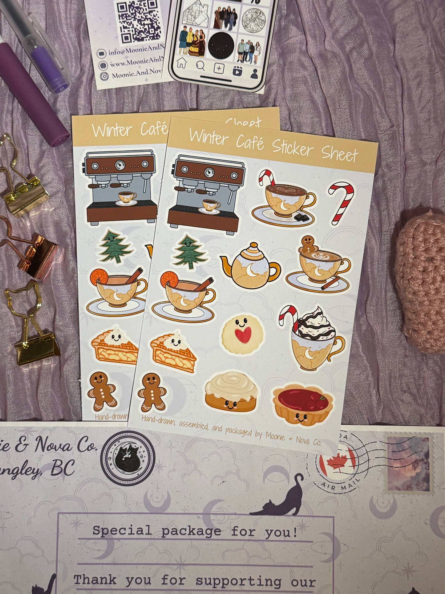 Winter Cafe Essentials Sticker Sheet
