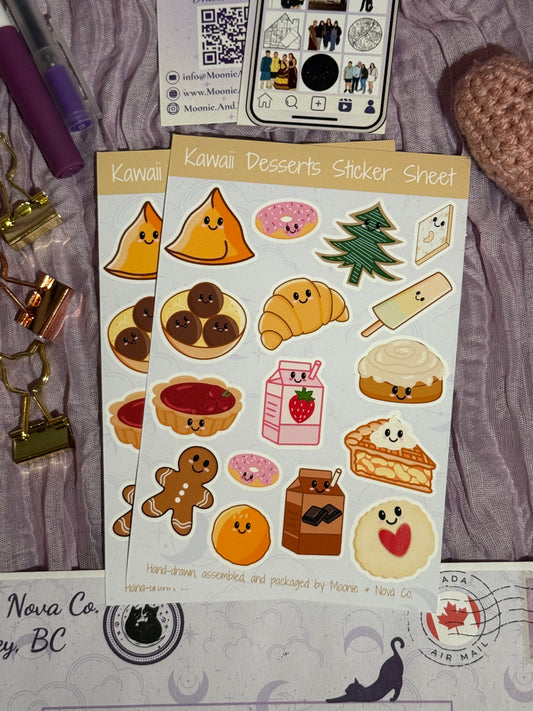 Kawaii Desserts Sticker Sheet