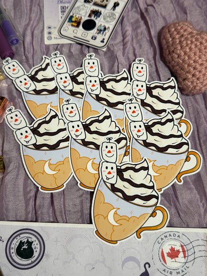 Snowman Hot Chocolate Sticker