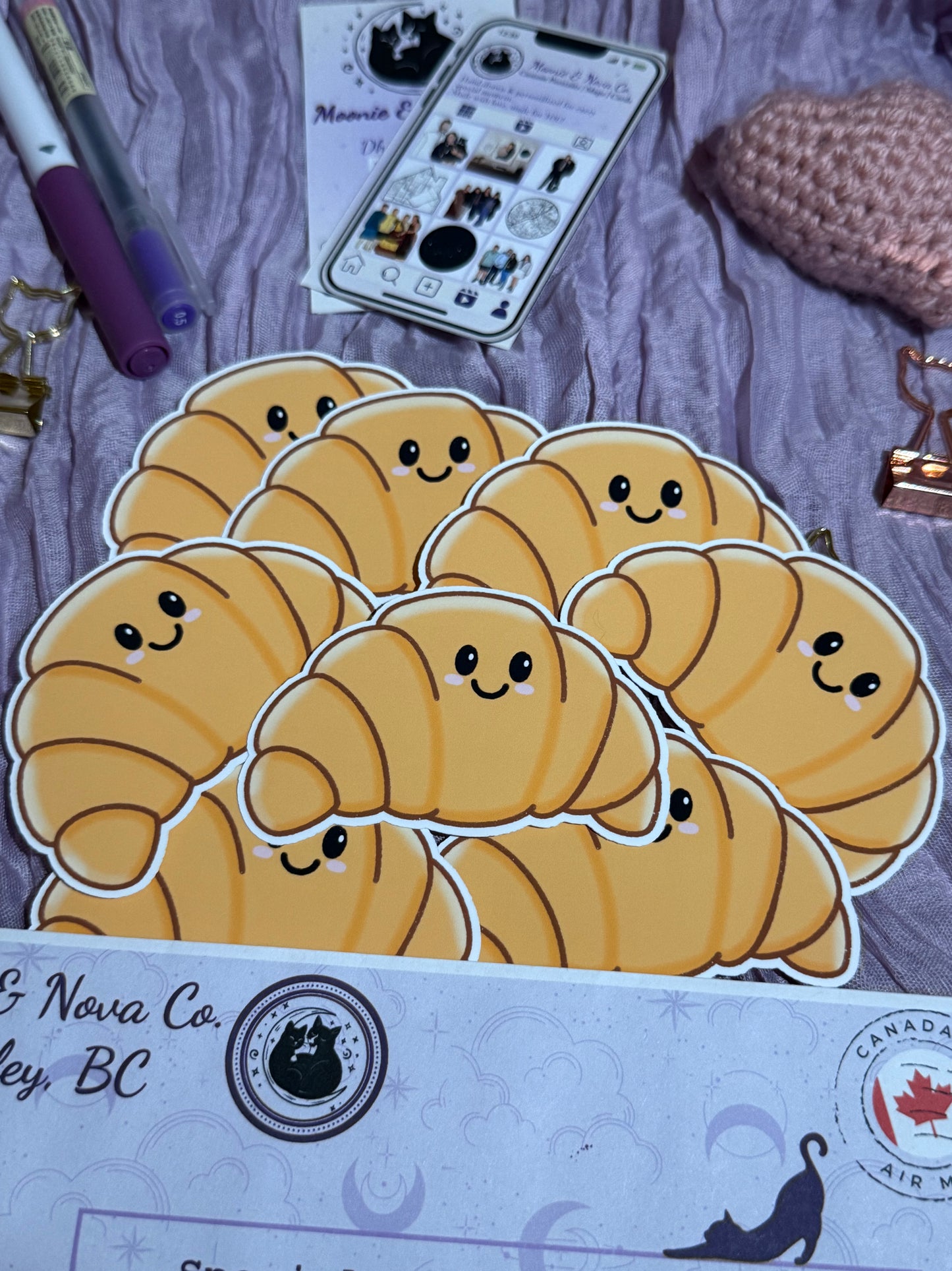 Kawaii Croissant Sticker