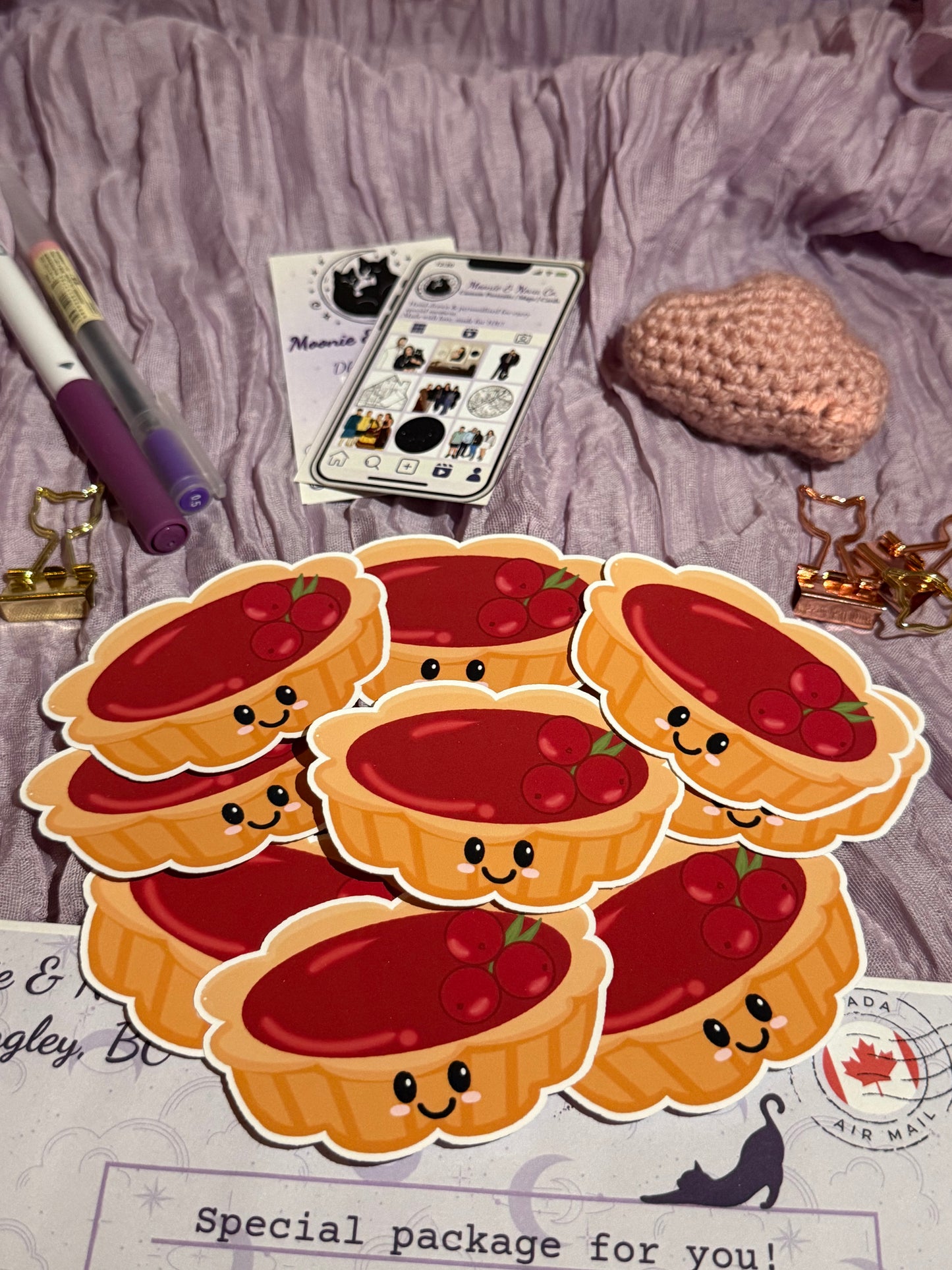 Kawaii Cranberry Tart Sticker