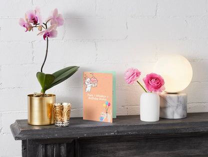 "Paws & Whiskers & Birthday Wishes" – Cat Birthday Card