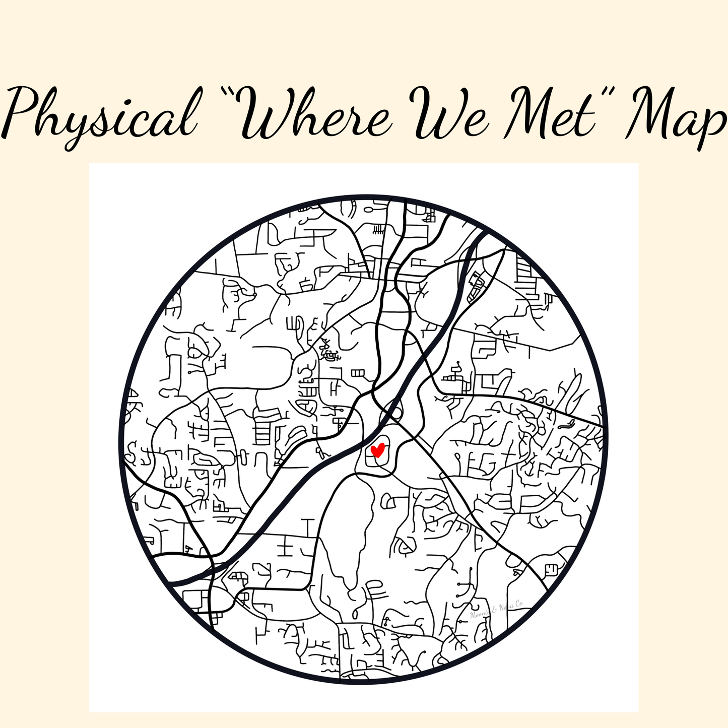 "Where We Met" Map - Physical Print