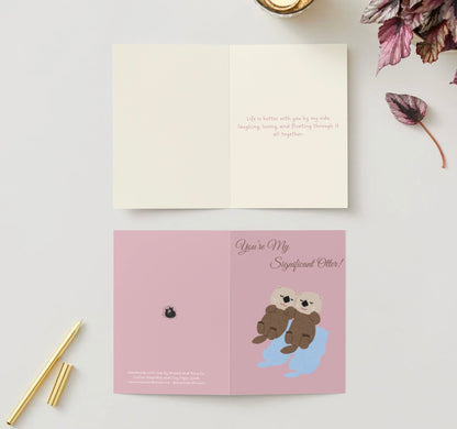 “You’re My Significant Otter” – Cute Pun Love Card