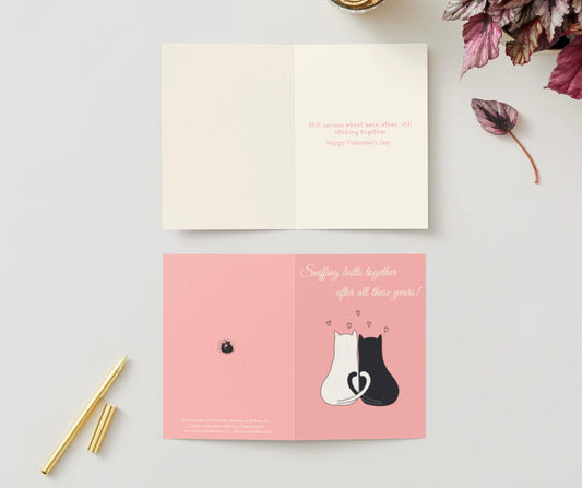 “Sniffing Butts Together After All These Years” – Funny Cat Anniversary Card