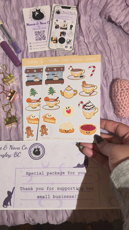 Winter Cafe Essentials Sticker Sheet