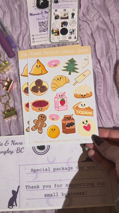 Kawaii Desserts Sticker Sheet