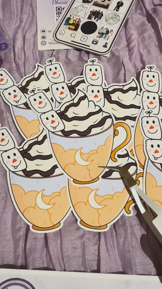 Snowman Hot Chocolate Sticker